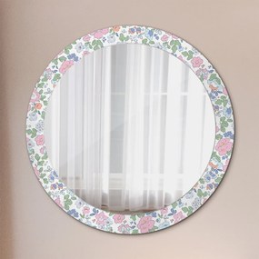Okrúhle ozdobné zrkadlo Jemné kvety fi 80 cm