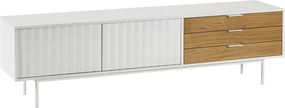 Teulat Sierra skrinka pod tv so zásuvkami - Biela - 180 cm