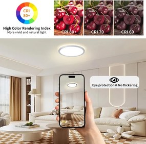 Brilagi - LED kúpeľňové stropné svietidlo ULTRA SLIM LED/12W/230V pr. 22,5 cm strieborné IP54