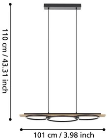 Eglo 901714-LED Stmievateľný luster BOYAL 2xLED/12,5W/230V+LED/15,5W béžová/čierna