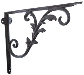 Liatinová konzola pod poličku Mensola čierna, 20 x 27 cm