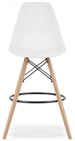 Barová stolička LAMAL biela (hnedé nohy)