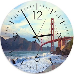 Gario Hodiny na stenu Golden Gate Bridge Rozmery: 60 x 60 cm