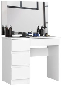 Avord Kozmetický stolík so zrkadlom T-6 90x50 cm biely ľavý