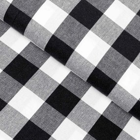 Biante Bavlnený behúň na stôl Olivia OL-004 Čierno-biela kocka veľká 35x140 cm