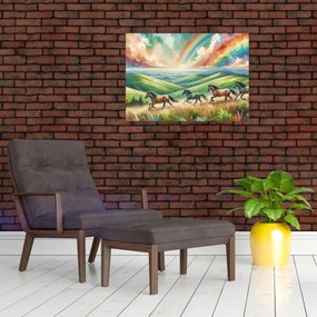 Obraz – Kone cválajúce krajinou (70x50 cm)