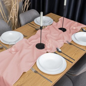 Biante Mušelínový behúň na stôl MSN-004 Pastelovo ružový 20x120 cm