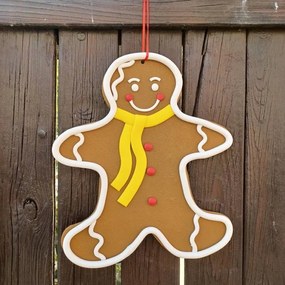 DECOLED Perníkový panáčik, priemer 26,5 x 31 cm, žltá šatka