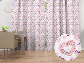 Biante Dekoračný záves PML-037 Ružová cukráreň 145x140 cm