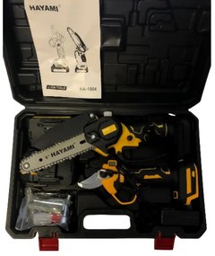 HAYAMI Aku záhradnícke nožnice a pílka Hayami HA-1004 + 2x batéria 21 V + praktický kufor + príslušenstvo