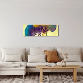 Obraz - Stromy na kopci (s hodinami) (90x30 cm)