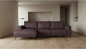 Tmavohnedá rohová pohovka z imitácie kože (ľavý roh) Copenhagen – Scandic