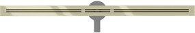 Mexen Flat Super Slim, super tenký odtokový žľab s 360° rotačným sifónom 120 cm, zlatá lesklá, 1551120