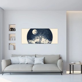 Obraz – Magický strom s jeleňom I. (120x50 cm)