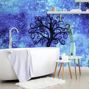 Tapeta strom života na modrom pozadí - 375x250