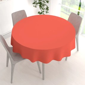 Biante Dekoračný okrúhly obrus Rongo RG-037 Koralový Ø 100 cm