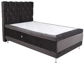 Vansbro 120 polohovateľná boxspring posteľ sivý zamat čelo Sarna
