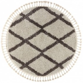 Kusový koberec Shaggy Ariso krémový kruh 120cm