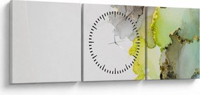 Obraz - Abstraktné umenie atramentom (s hodinami) (90x30 cm)