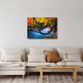 Sklenený obraz - Vodopády v Ázii (70x50 cm)
