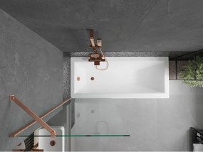 Mexen Next, 1-krídlová vaňová zástena 70 x 150 cm, 6mm číre sklo, medená matná, 895-070-000-00-00-65