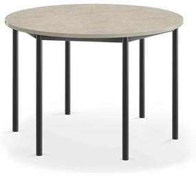Stôl SONITUS, kruh, Ø1200x760 mm, linoleum - svetlošedá, antracit