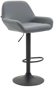 Barová stolička Braga ~ koženka, čierna podnož - Sivá