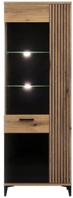 Vitrína Aris As07 Dub/Čierna