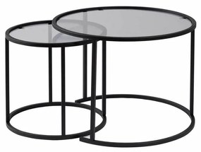 Súprava konferenčných stolíkov Aurum Black and Grey 60 cm, 2 ks