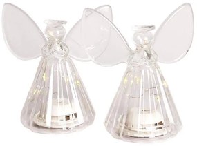 SIRIUS Svetelný LED anjel, číry, sada 2 ks, 10 cm