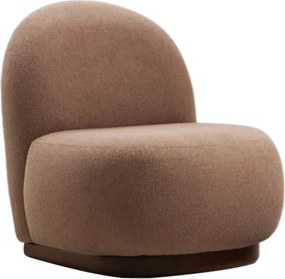 Křeslo Tina bouclé cappuccino/ořech