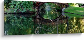 Obraz rieky (s hodinami) (90x30 cm)