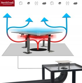 TRENDIE Udiareň XXL drevená s kovovým komínom
