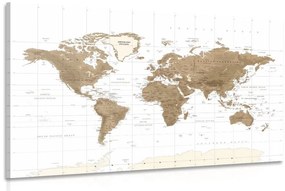 Obraz nádherná vintage mapa sveta s bielym pozadím - 60x40