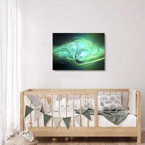 Sklenený obraz zelenej abstrakcie (70x50 cm)