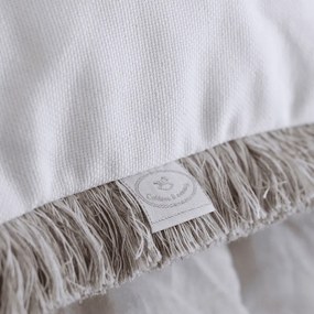 Boho štvorcový vankúš s rámom vanilka + béžová 40x40 cm