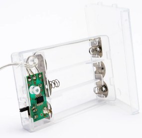 DECOLED Párty svetlá 3xAA batérie, 5 m, 10 teplých bielych LED diód, priehľadné žiarovky, transparentné
