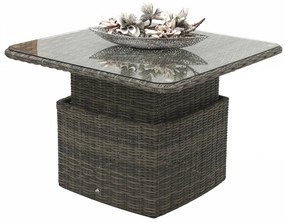 Deokork Ratanový stôl výsuvný jedálenský/odkladací 100 x 100 cm BORNEO LUXURY (sivá)