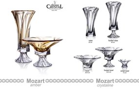 KRIŠTÁĽOVÁ VÁZA BOHEMIA MOZART 400MM JANTÁROVÁ