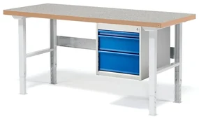 Dielenský stôl SOLID s 3 zásuvkami, nosnosť 750 kg, 1500x800 mm, vinyl