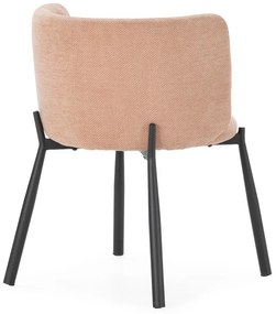 Broskyňové čalúnené jedálenské kreslá v súprave 2 ks Ginny – MOME