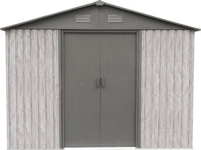 Záhradný domček BestBerg ZDB-7SD / 7,2 m² / 301 x 238 x 214 cm / dekor biele drevo / sivá