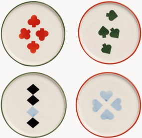 Ručne maľované dezertné tanieriky Deck, 4 ks