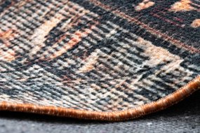 Koberec ANTIKA Ancient Chocolate patchwork čierny / terakota