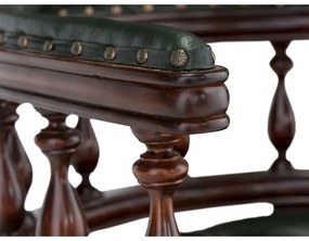 furniture-nabytek.cz - Masívne kancelárske kreslo Cambridge III z mahagónu, lakované, zelené