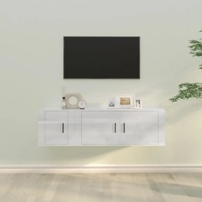 2-dielna súprava TV skriniek lesklá biela kompozitné drevo 3188424