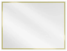 Mexen Loft, obdĺžnikové kúpeľňové zrkadlo 80 x 60 cm, farba rámu zlatá lesklá, 9852-080-060-000-50