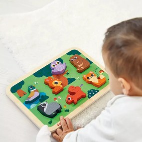 Drevené vkladacie puzzle 3D - Zvieratká z lesa
