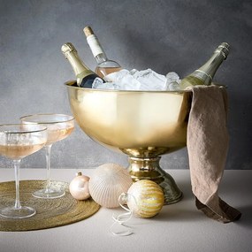 SMERALDA Pohár na sekt so zlatým okrajom 400 ml