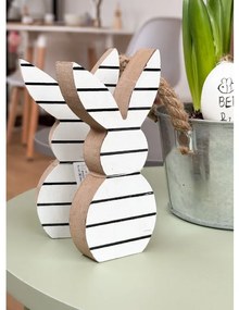 Veľkonočný drevený králik WHITE BUNNY 14 cm biely